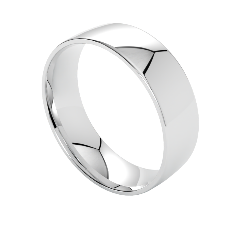 tradycyjna szeroka obrączka ślubna złoto białe 585